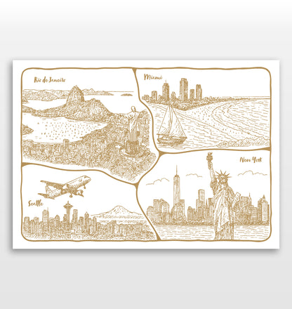 Personalised Adventures & Memories Print (4 to 10 location print)
