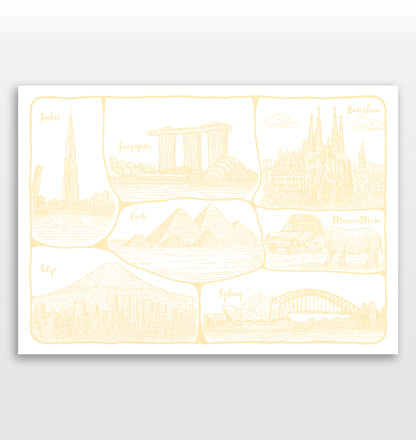 Personalised Adventures & Memories Print (4 to 10 location print)