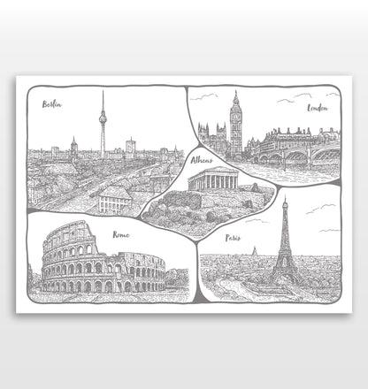Personalised Adventures & Memories Print (4 to 10 location print)