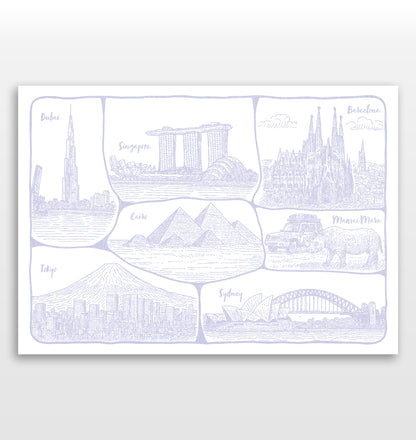 Personalised Adventures & Memories Print (4 to 10 location print)