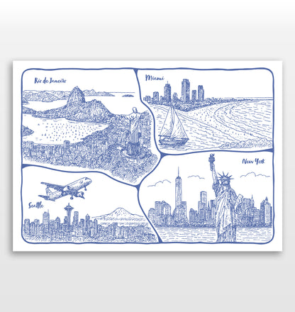 Personalised Adventures & Memories Print (4 to 10 location print)