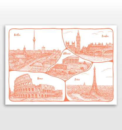Personalised Adventures & Memories Print (4 to 10 location print)