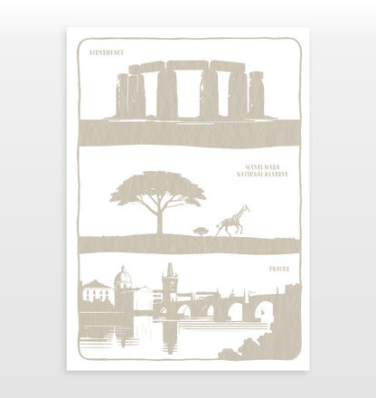Personalised Adventures & Memories Print (3 Location Print)