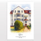 Personalised Watercolour Home Portrait