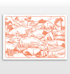 Personalised Adventures & Memories Print (15 Location Print)