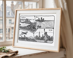 Personalised Adventures & Memories Print (4 to 10 location print)